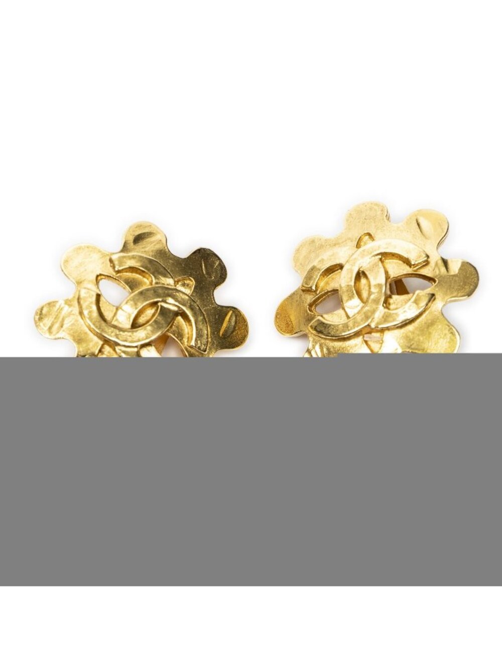 Chanel CC Logo Clip-On Earrings Gold Plated